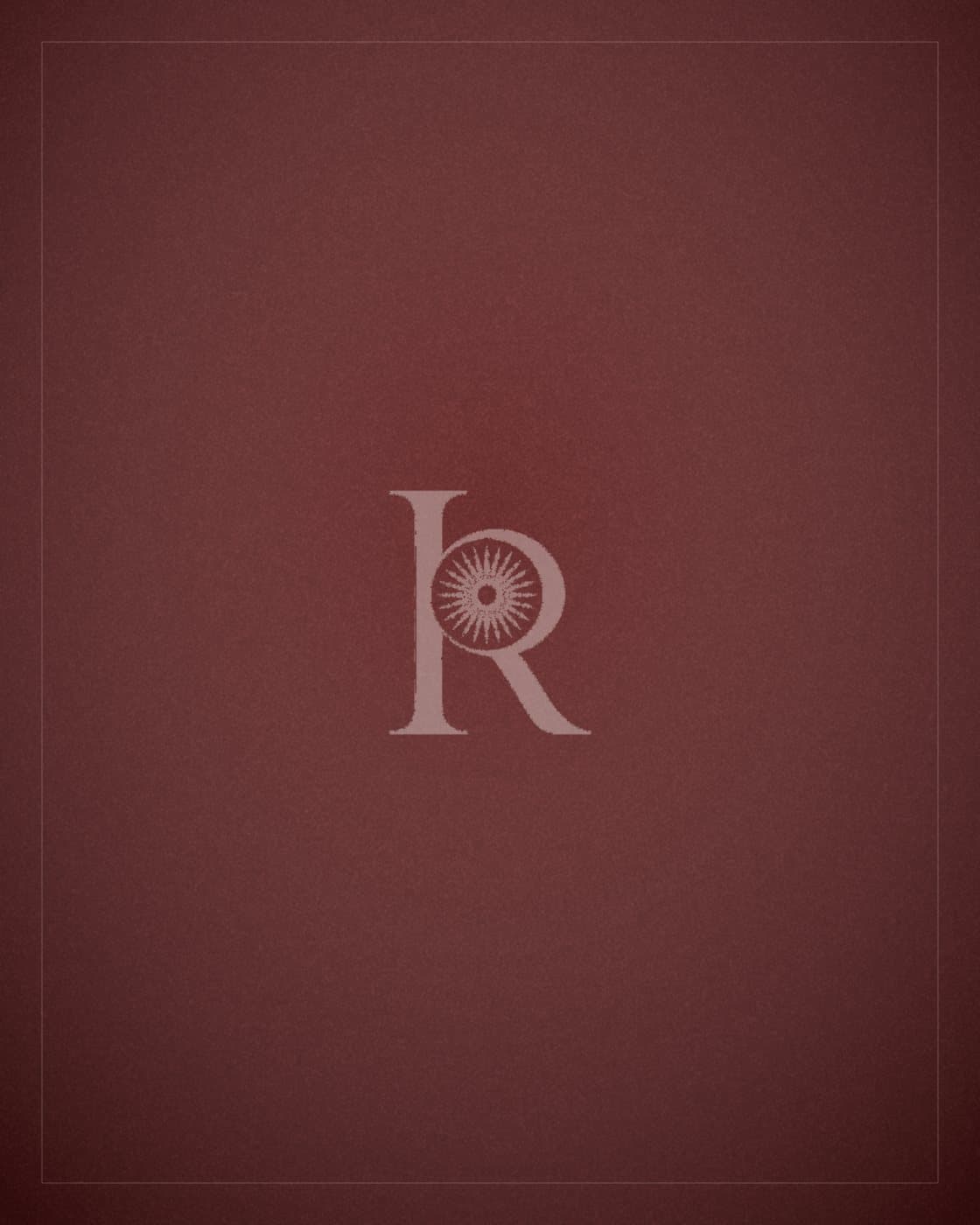The IRIS Africa monogram on burgundy, a placeholder for The Calabar Tote